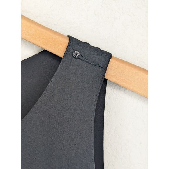 Ann Taylor 100% Silk Black Sheath Dress Size 6 Ruffle Hem Classic Office Work - Picture 6 of 7